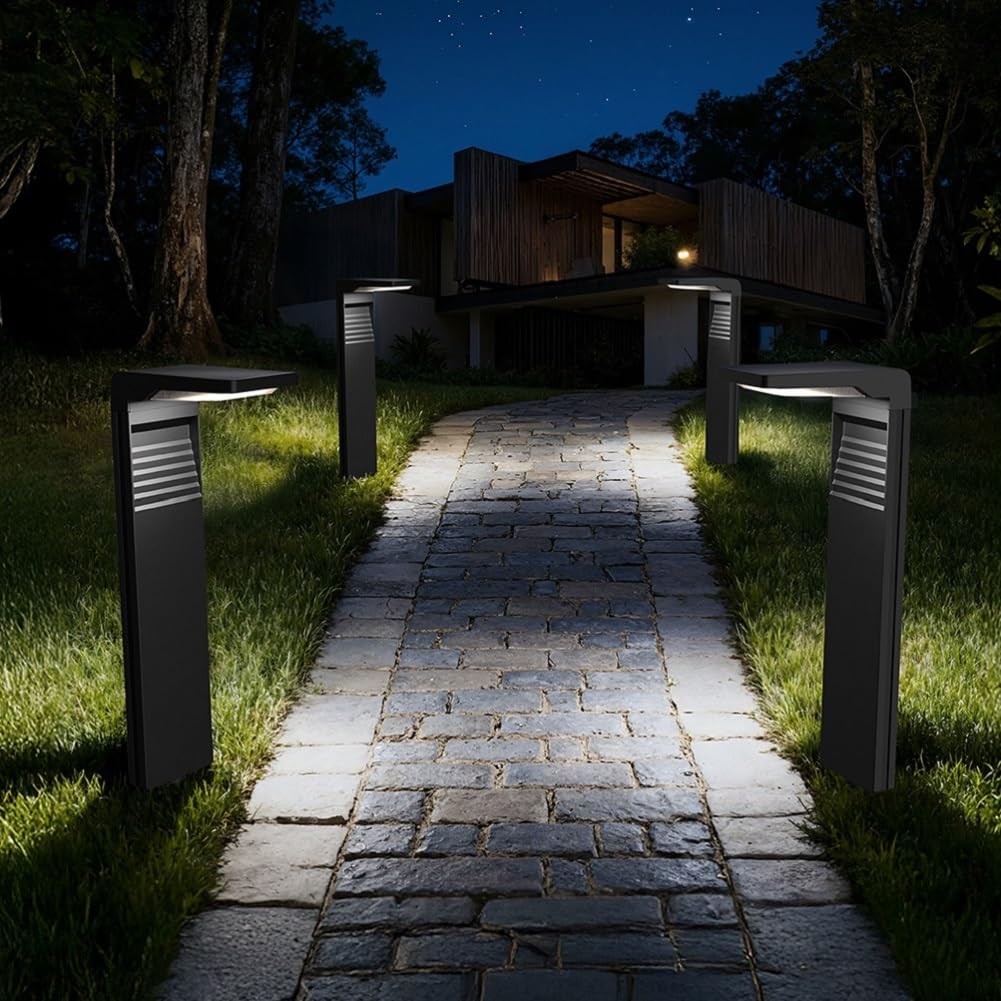 OUSFOT Farola Solar Exterior RGB con 8 Modos de Color, 2000 mAh Impermeable Luces Solares LED Exterior Jardin con 30 LED, Focos Solares para Pasillos, Fiestas, Navidad, Halloween, 4 Piezas