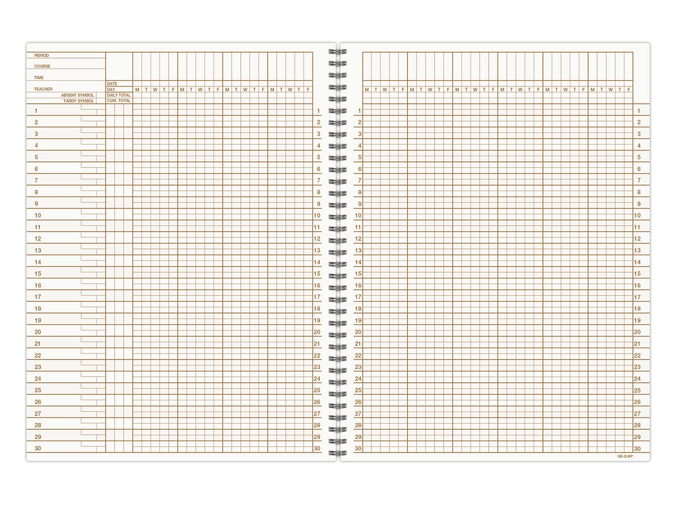 Whaley Gradebook (9 x 12 inches) 2-Line Grade And Attendance Record Book, Four Quarters or Six Terms (GB-2L) - Image 5