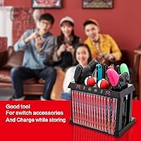 Vista 6 de Cargador para Nintendo Switch, cargador para controladores de interruptor, controladores Poke Ball Plus, soporte de almacenamiento