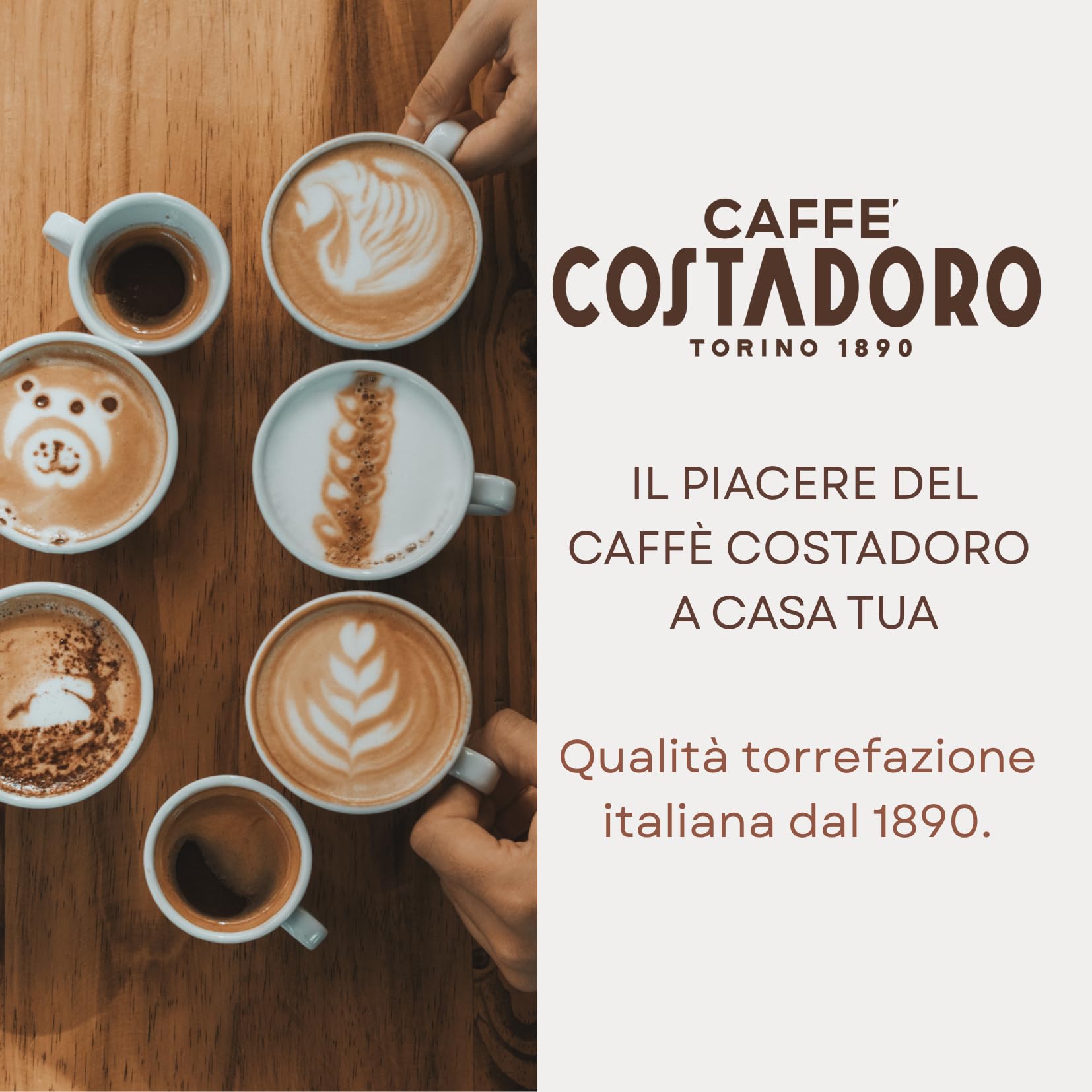 Costadoro Cento – 100 kapsułek kompatybilnych z Nespresso, 100% Arabica, 10 × opakowań po 10 kapsułek + 100 kubków kompostowalnych, wyprodukowano we Włoszech