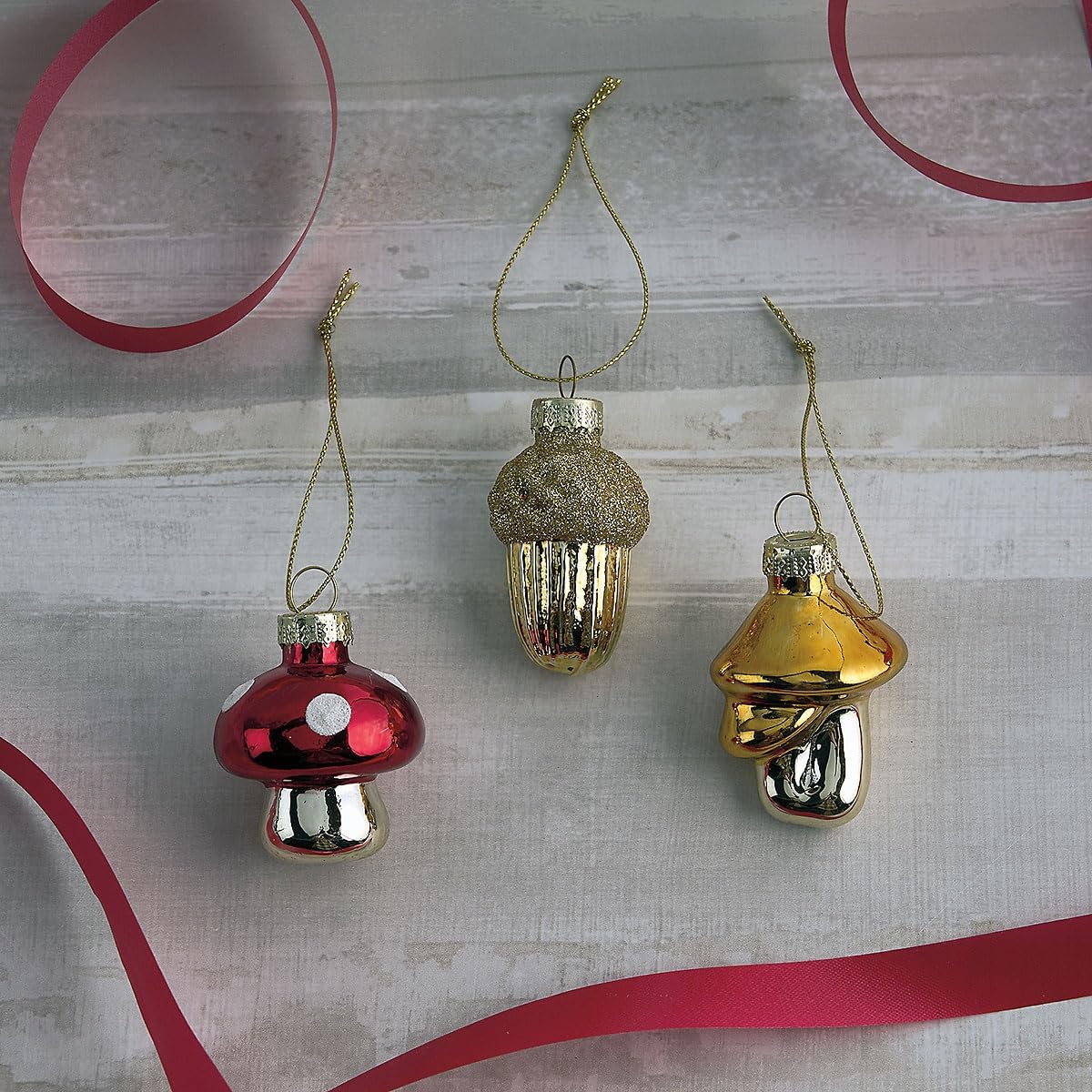 Lillian Vernon Acorns & Mushrooms Fall Glass Ornaments - Set of 12, Mini Tree Home Décor for Fall, Thanksgiving, Holiday - Image 6