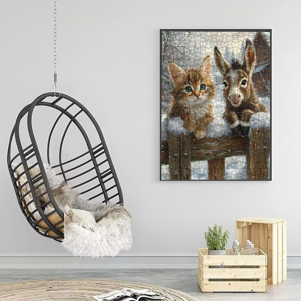 Esel Katze Puzzle 4000 Teile, Klassische Puzzles, Geschicklichkeitsspiel Puzzle für Erwachsene, Puzzlespiele für Die Ganze Familie, Mit Schöner Verpackung, Dekoration Puzzles DX0YL3-608