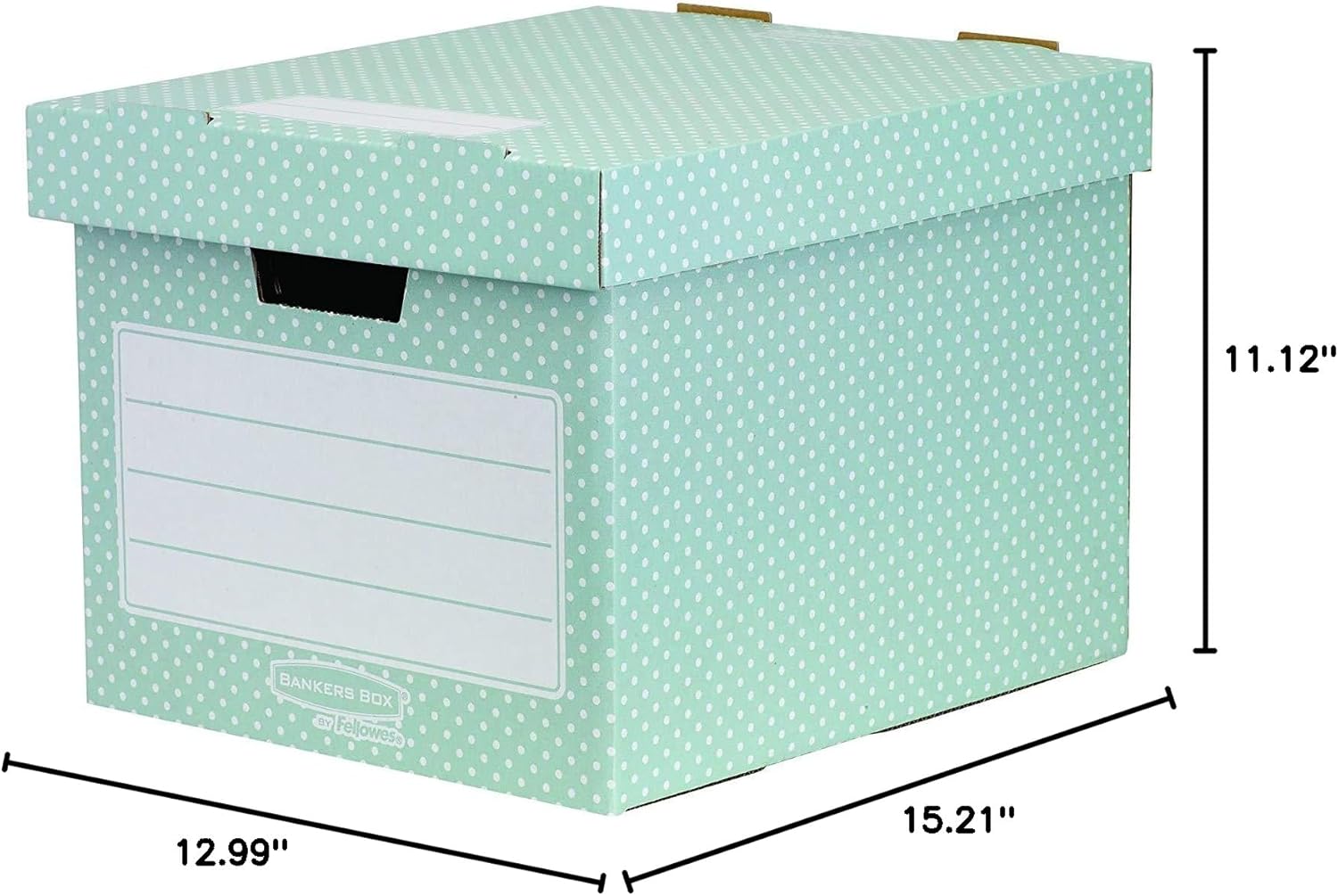 BANKERS BOX Storage Box, Pack of 4, Green and White