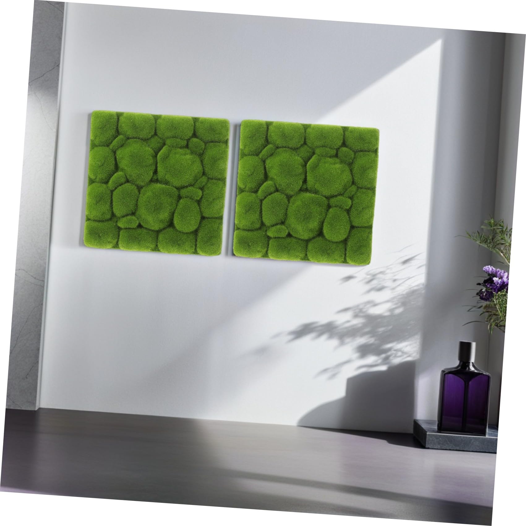 GALPADA Pannello Muschio Finto Decorativo 3 Pezzi in Schiuma Verde