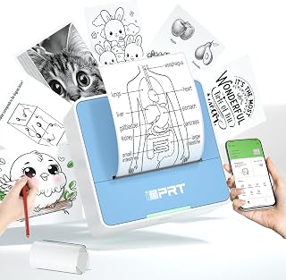 iDPRT Mini Sticker Portable Printer with 1 Roll Sticker Paper | Inkless Bluetooth Thermal Printer for iPhone & Android, Pocket Printer for Labels, Barcodes, DIY Journaling, Kids Gift