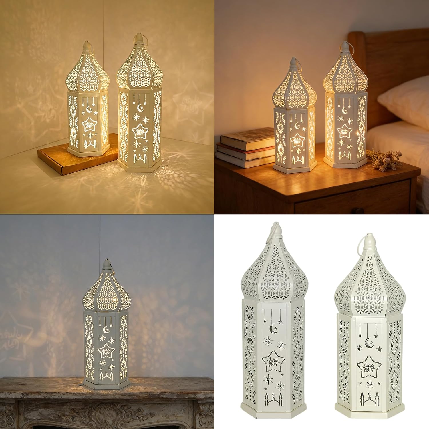 Decorative Lanterned Moroccans Lanterned Metal Iron Holders Golden Hollow Glim Ramadans Decorations for Home Decorative Glim