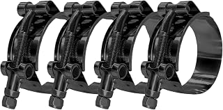 BOTTEN 4 Pack 1.75" Stainless Steel T-Bolt Hose Clamps - Clamp Range 51-59mm for 1.75 Hose ID (Black) - Durable and Reliable Hose Clamps for Secure Connections"