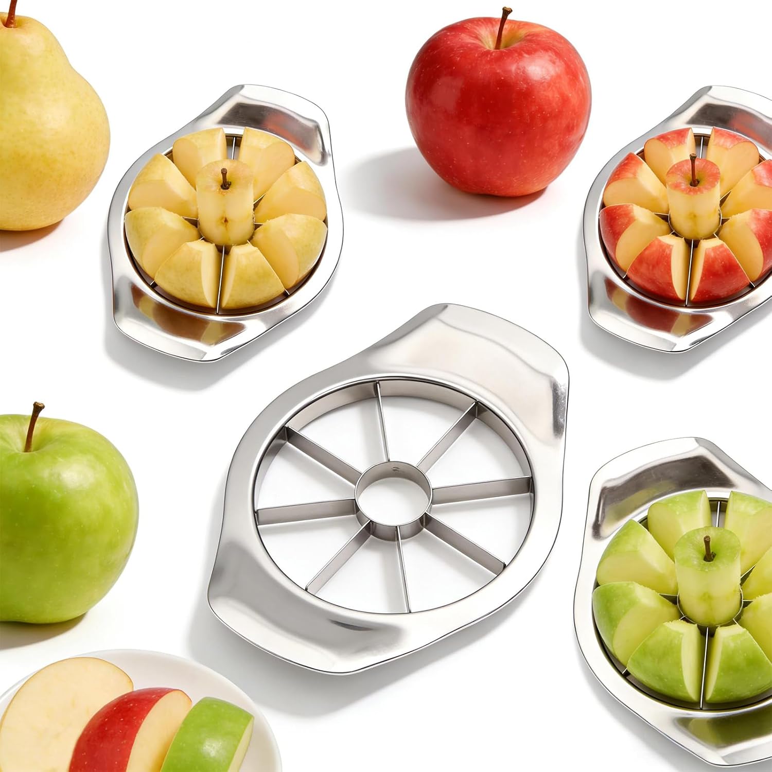 Stainless Steel Apple Slicer and Corer, 8-Slice Apple Cutter Wedger