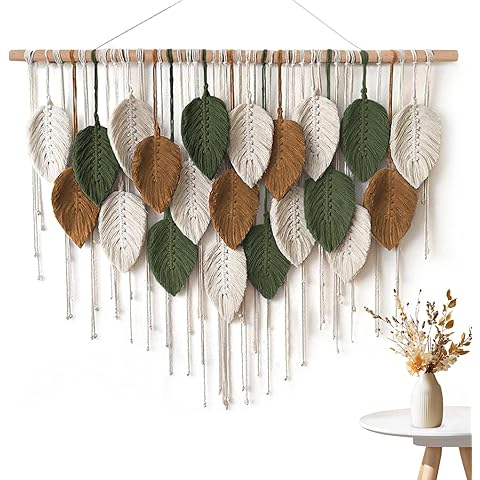 chaoliubee Bohemian Tapestry 39x30 Inch Large, Boho Wall Hanging for Living Room Bedroom, Cotton Woven Macrame Art, Aesthetic Wall Decor for Home Gift