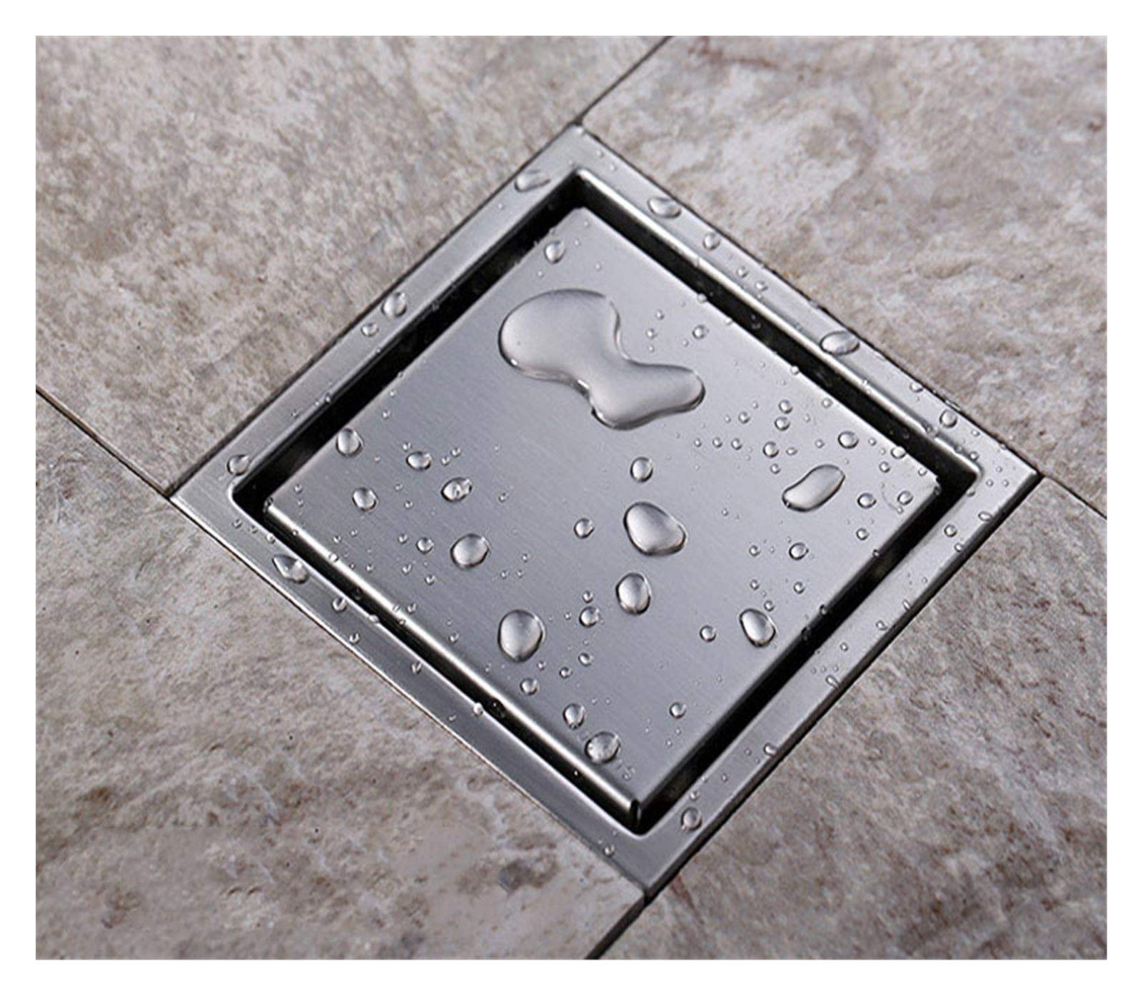 TIYGHI Floor Drain Tile Insert Square Stainless Steel Floor Drain Waste Grates Bathroom Invisible Shower Drain (Color : 110MM)