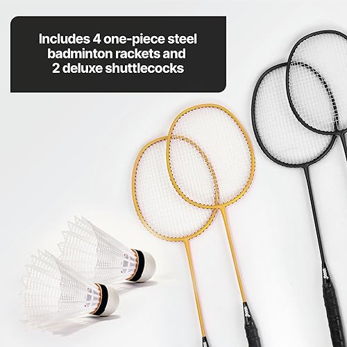 Vista 13 de EastPoint Set de bádminton deportivo de fácil configuración Amarillo/Azul (juego estándar)