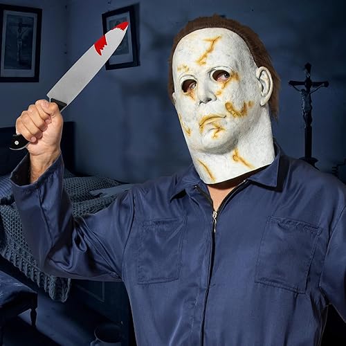 Miniatura 4 de Varuotu Halloween Michael Myers Mask Kids Boys Face Scary Mask Killer Costume Coveralls Props Match with Michael Myers Mask