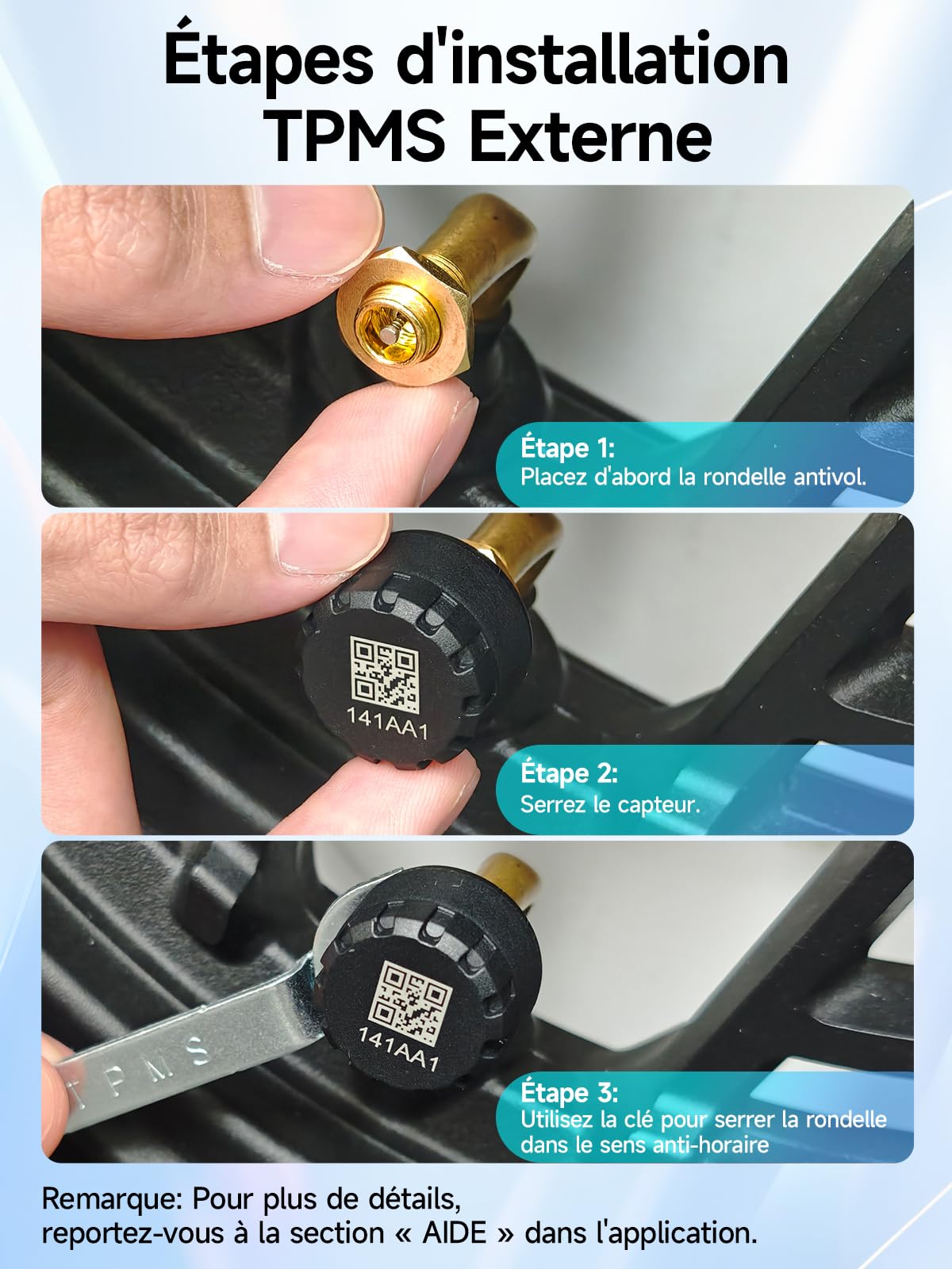 MOMAN TPMS Système Surveillance Pression Pneus Bluetooth Capteurs Lot4 | Capteur pression pneus voiture, suivi Bluetooth via application, alerte température, données en temps réel, camping-car