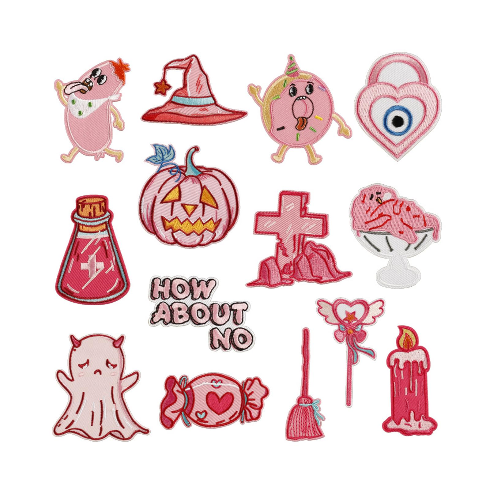 Buxuaaaa Cartoon Iron on Fabric Patches Decorative Adhesive Embroidery Applique for Kids Clothing Backpacks Hat Bag Sewing Garment Accessories