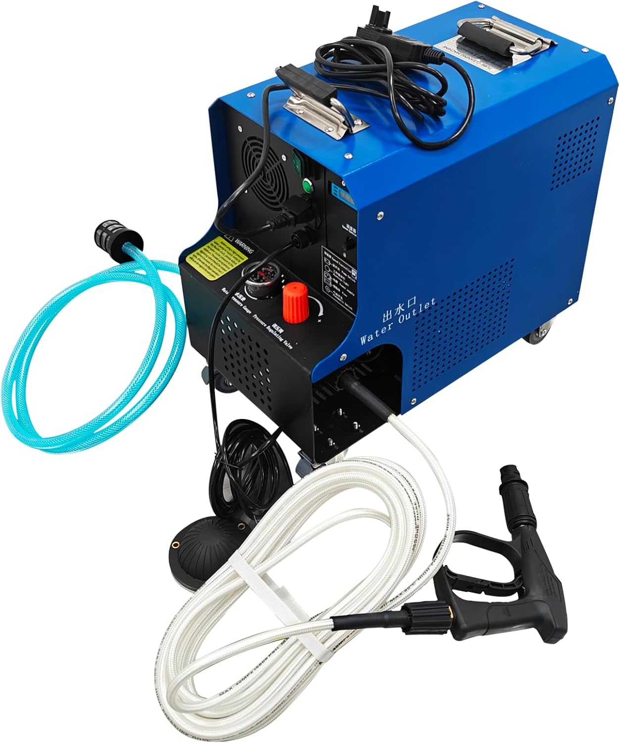 INTSUPERMAI Chiller Condenser Tube Cleaning Machine 110V/220V Multifunctional High Pressure Tube Cleaner & Washer for 0.2-0.8 in Pipe with Flexible Shaft & Self-Priming for HVAC Chiller Cooling Tower