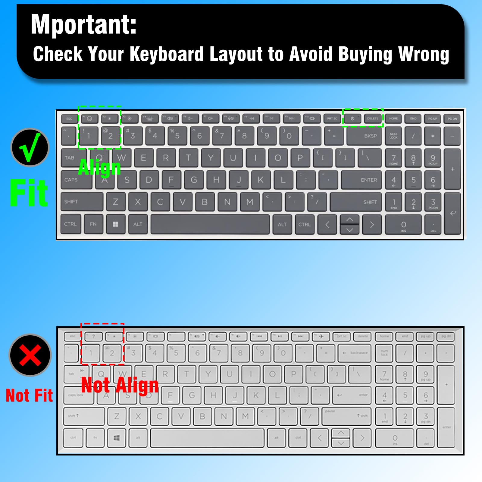 Colorful Keyboard Cover for HP 15.6