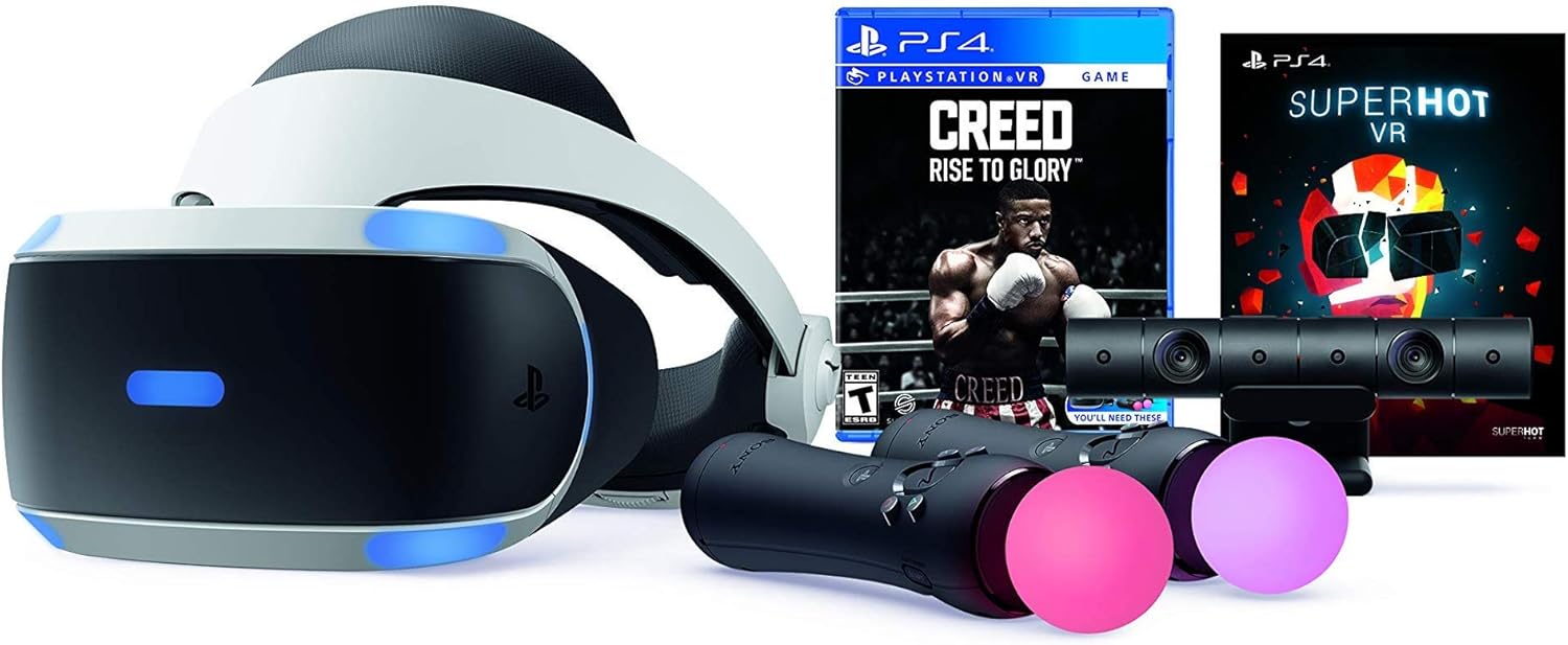 PlayStation VR - Creed: Rise to Glory + Superhot Deluxe Bundle: PlayStationVR headset, PlayStationCamera, Demo Disc 2.0, 2 PlayStationMove Motion controllers, Creed: Rise to Glory + Superhot
