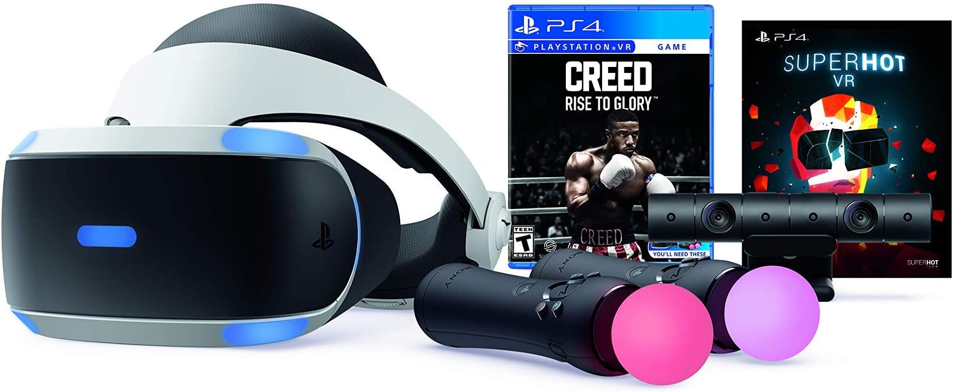 PlayStation VR - Creed: Rise to Glory + Superhot Deluxe Bundle: PlayStationVR headset, PlayStationCamera, Demo Disc 2.0, 2 PlayStationMove Motion controllers, Creed: Rise to Glory + Superhot