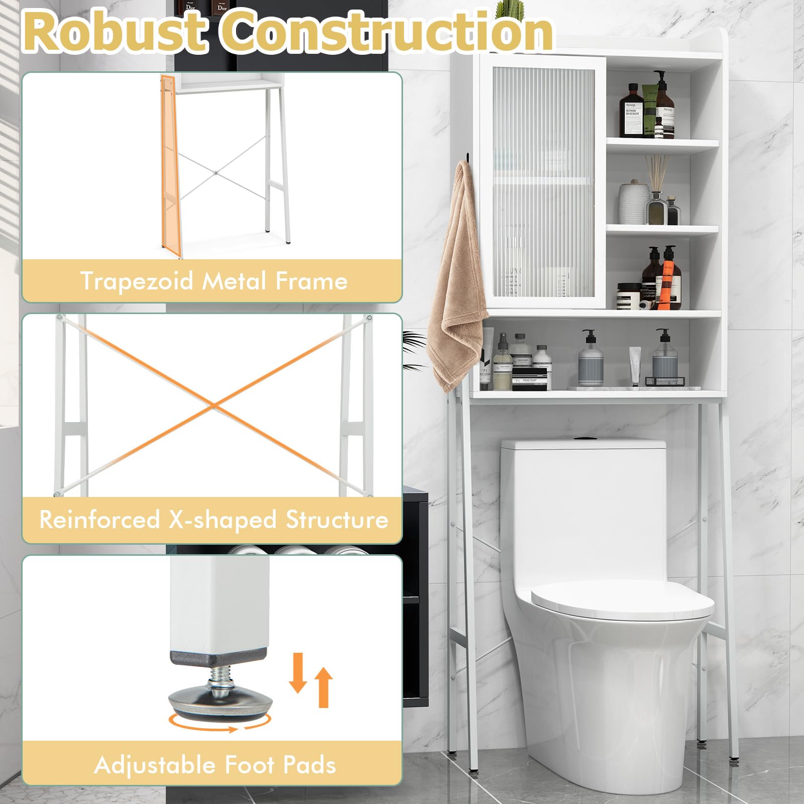 LIFEZEAL Rangement Au-Dessus Des Toilettes Avec Tiroir, Meuble WC Au