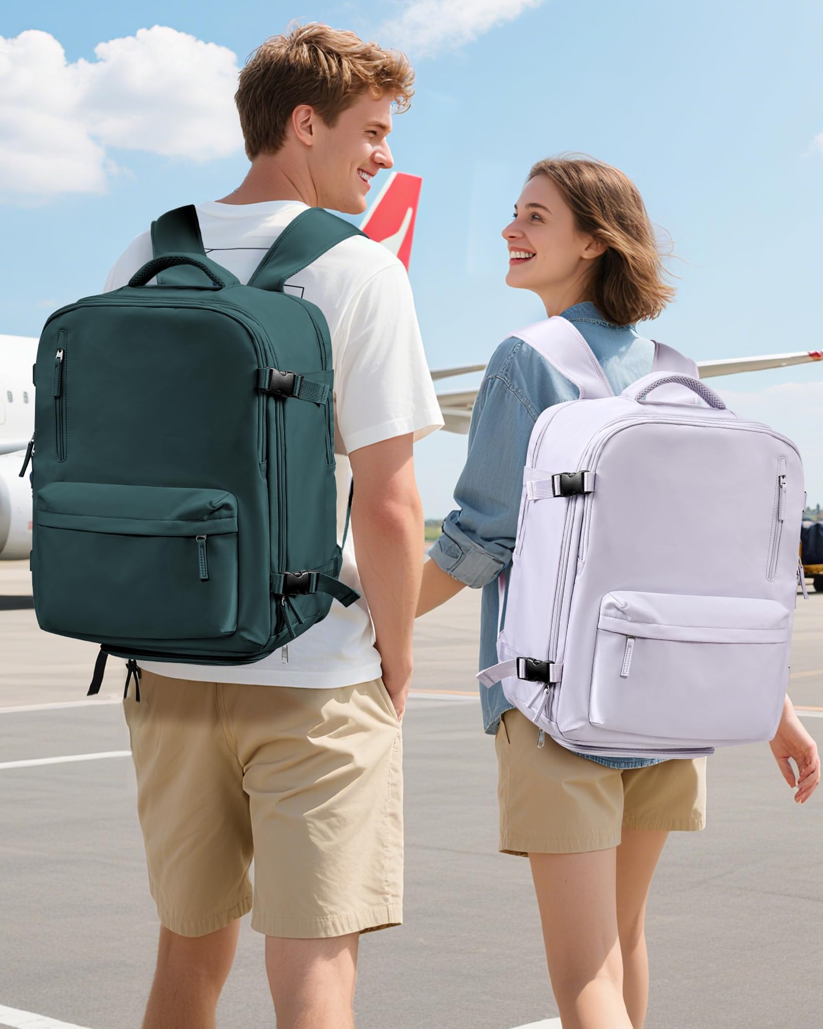 SZLX Zaino Ryanair 40x30x20 Sottovuoto con pompa Zaino Ryanair 40x20x25 Sottovuoto Bagaglio a Mano 40x30x20 Wizzair Zaino da Viaggio 45x36x20 Easyjet Donna Zaino Casual Laptop 14 Pollici Impermeabile