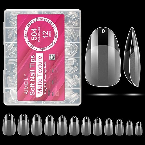 Miniatura 8 de AIMEILI Puntas de uñas falsas  550 unidades, 10 tamaños, color blanco, cobertura completa, uñas de gel para manicura de pies, para mujeres, salones