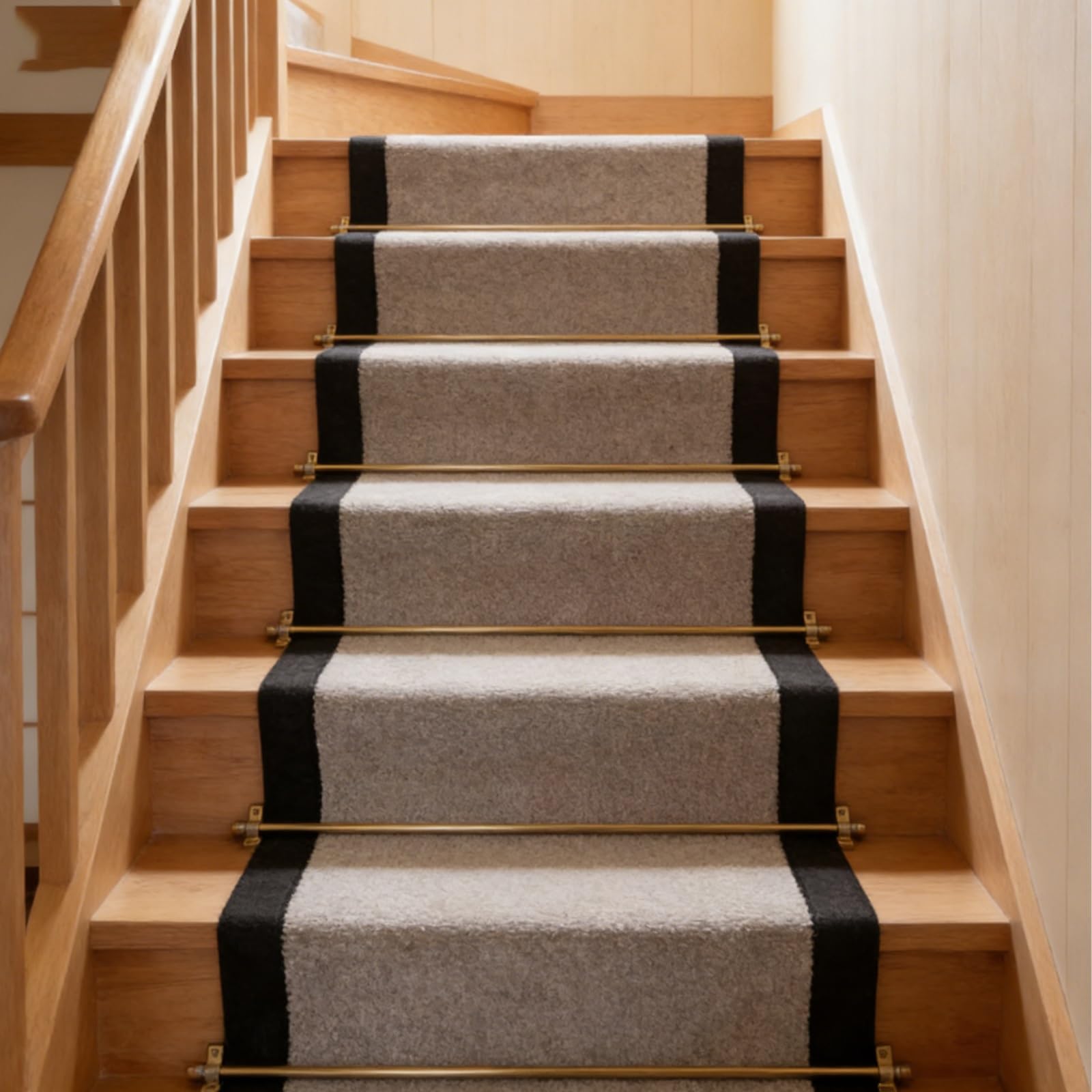Tiges de chemin de tapis d'escalier en laiton courbé de 51 cm de style traditionnel