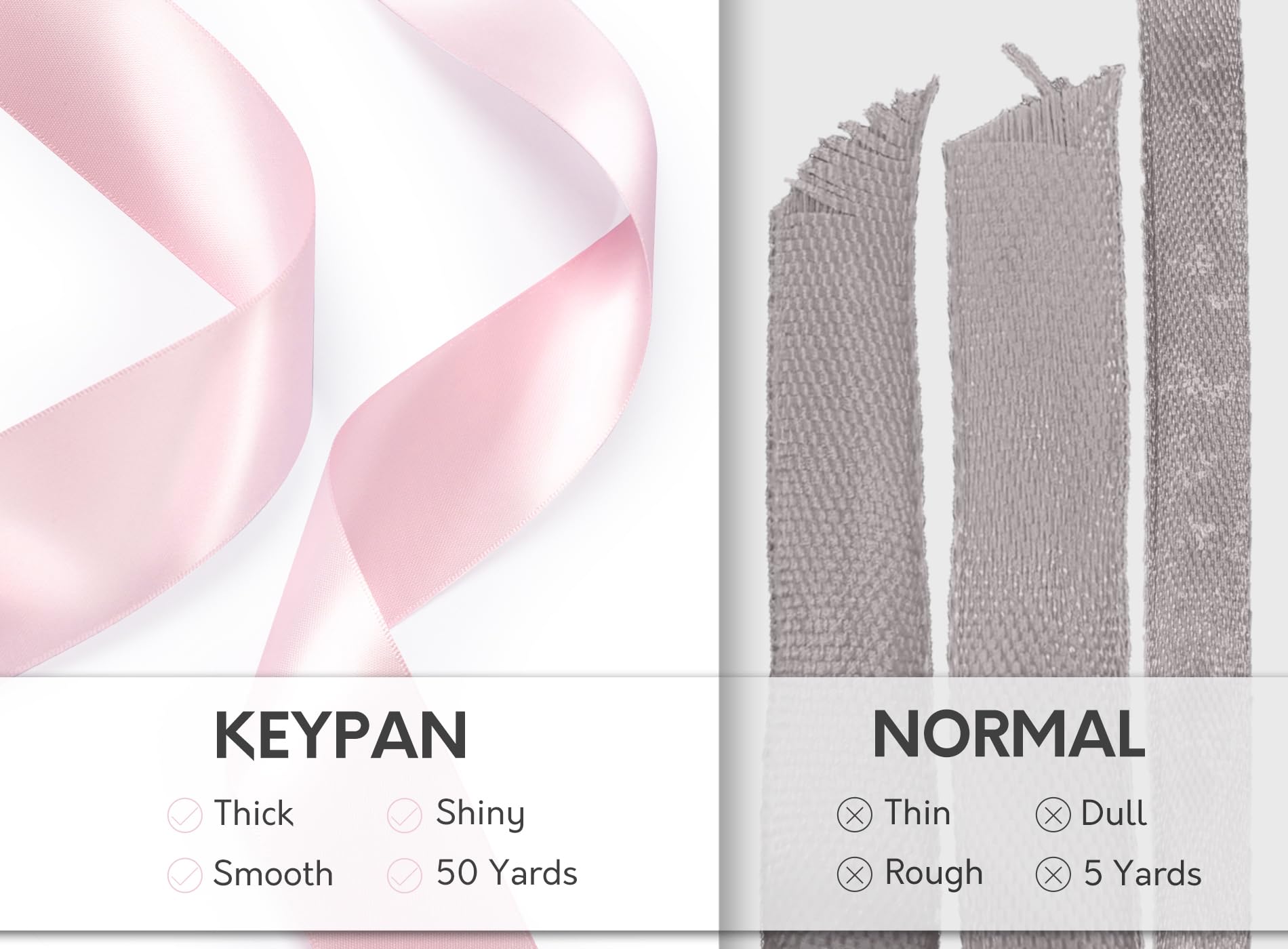 Keypan Pink Satin Ribbon for Valentines Day 38 mm x 45,7 m Double-Faced Ribbons for Flower Bouquet Gift Wrapping Party Decor Wedding Invitation DIY Craft - Image 4