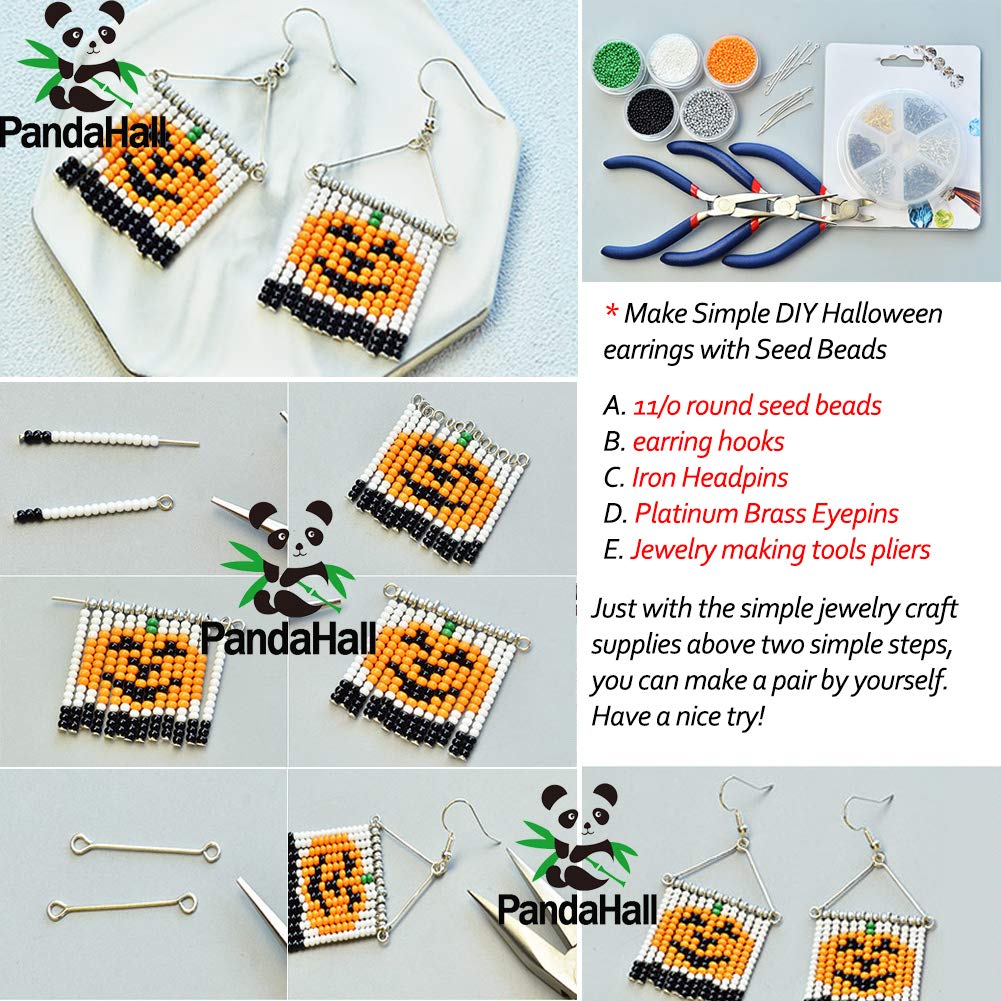 PandaHall 558pcs Kit De Boucles D'oreilles, Y Compris Les Crochets De Boucle D'oreille Écrous D'oreille Anneaux De Saut Chapeaux De Perles Épingles