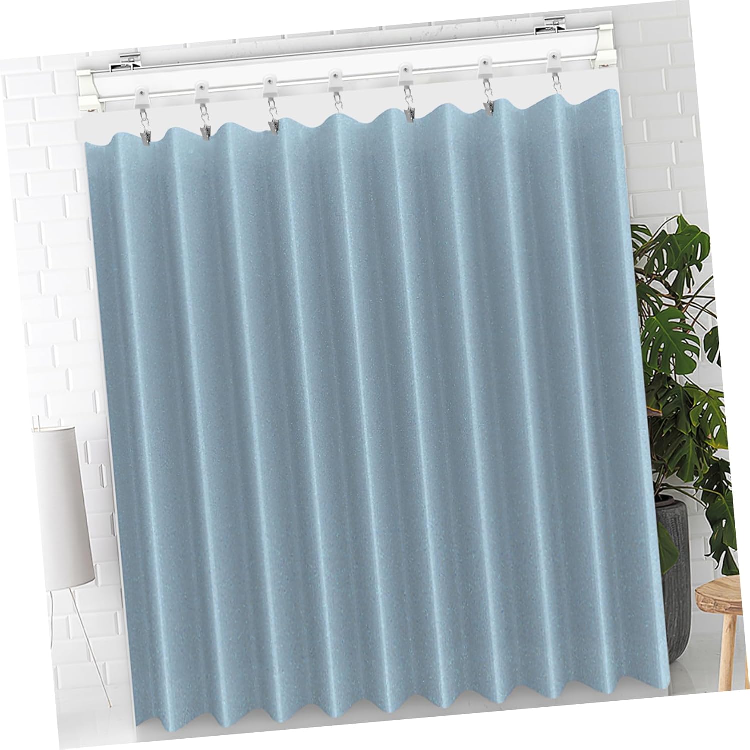 1set Flexible Curtain Track Ceiling Mount for Curved Includes Clips for Drapes and Sheers Versatile Room Divider