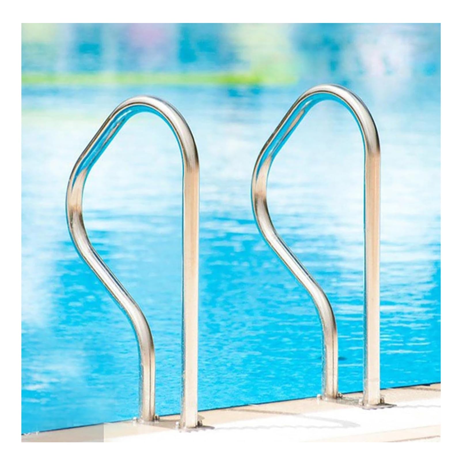 TYYCKJ 2-piece Pool Handrail Set, 41.3 X 31.9 Inch Stainless Steel, 330 Lb Load Capacity, Suitable for Patios and Spa Pools