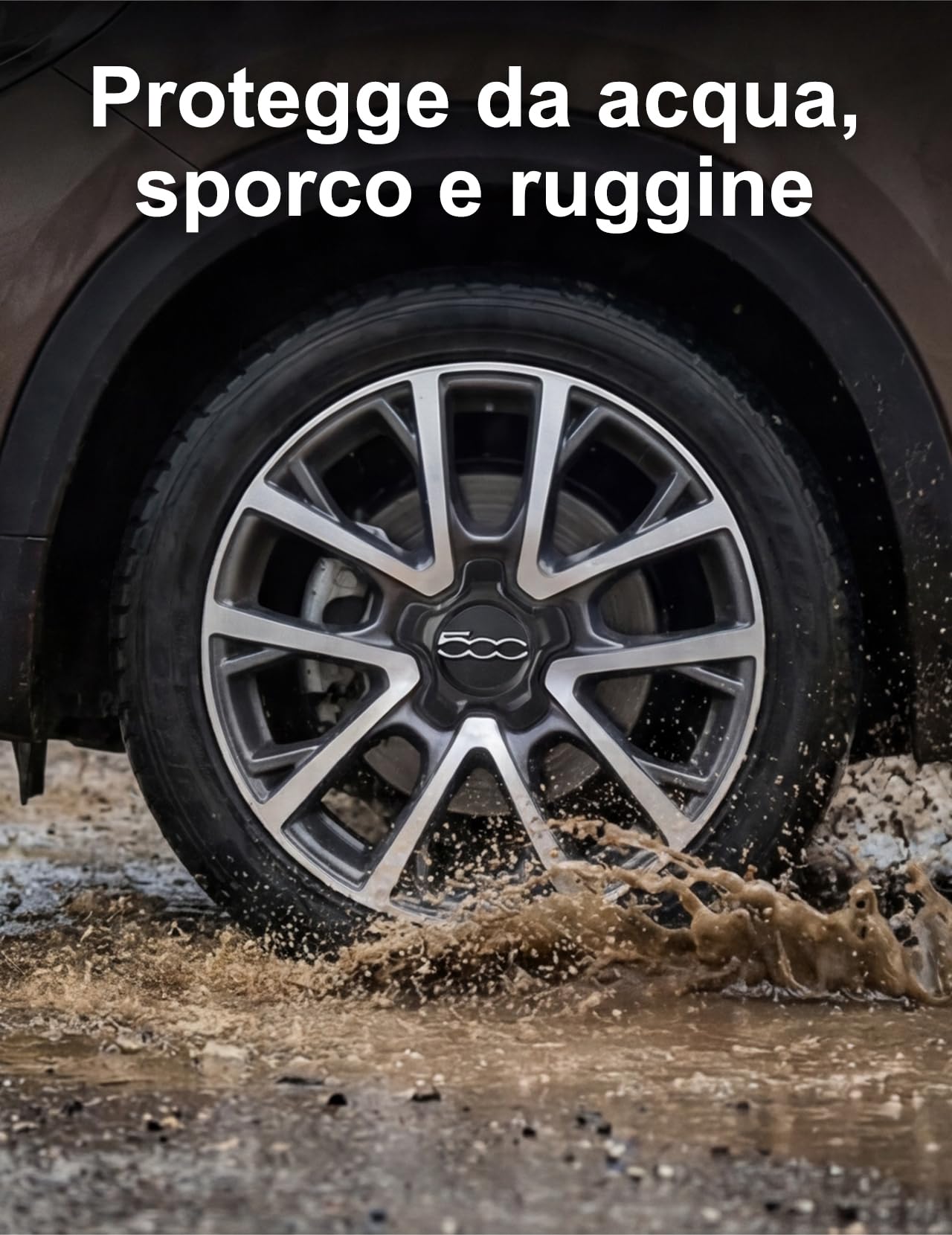 Coprimozzo Fiat 500X, Ricambio Originale con Adattamento Perfetto e Bloccaggio Sicuro per 735626312 735626311 Copri mozzo Fiat 500X Copri mozzo 500X (1 bordo nero scritte argento)