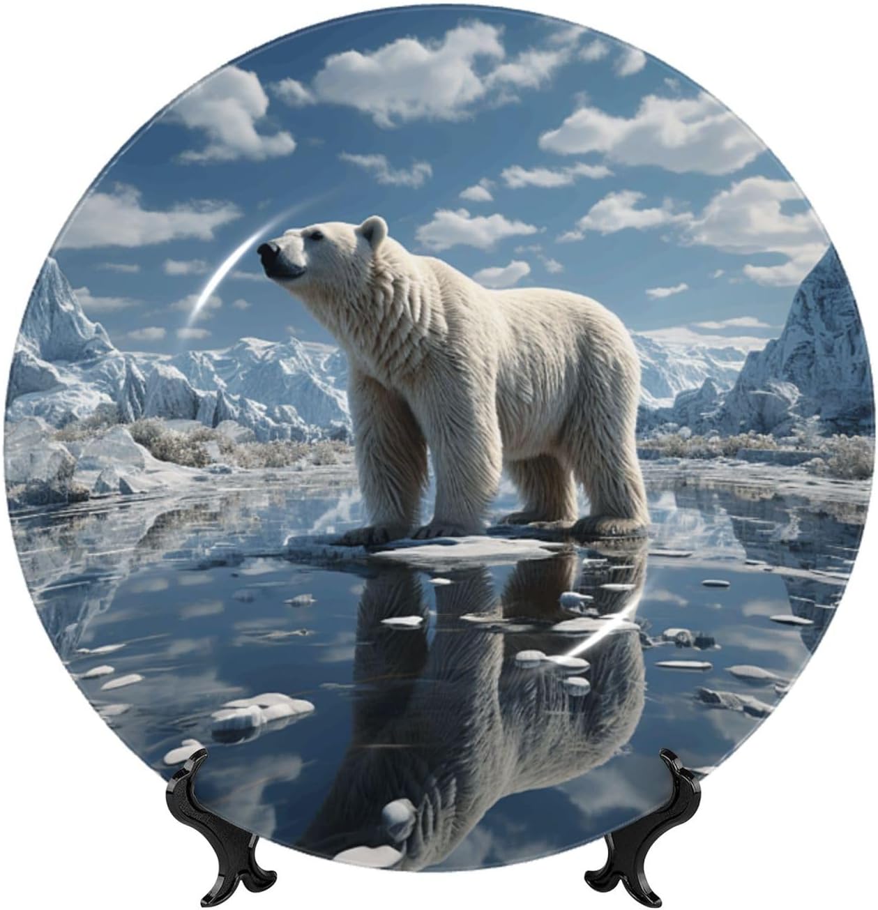 Decorative Plate Art Crafts Bone China Decorative Plate with Display Rack Souvenir Wall Decor Ceramic Ornaments Dinner Plates Ceramic Decoratives Plates for Home Office 10in