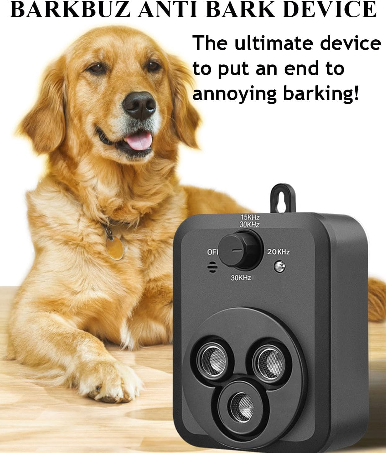 Barkbuz Anti Bark Device, Qinux Barkbuz for Dogs, Correct Your Dog Bad Behavior at One Click, 25-40khz Three-Speed Frequency Conversion, IPx4 Weather, Safe and Harmless (Three Heads)