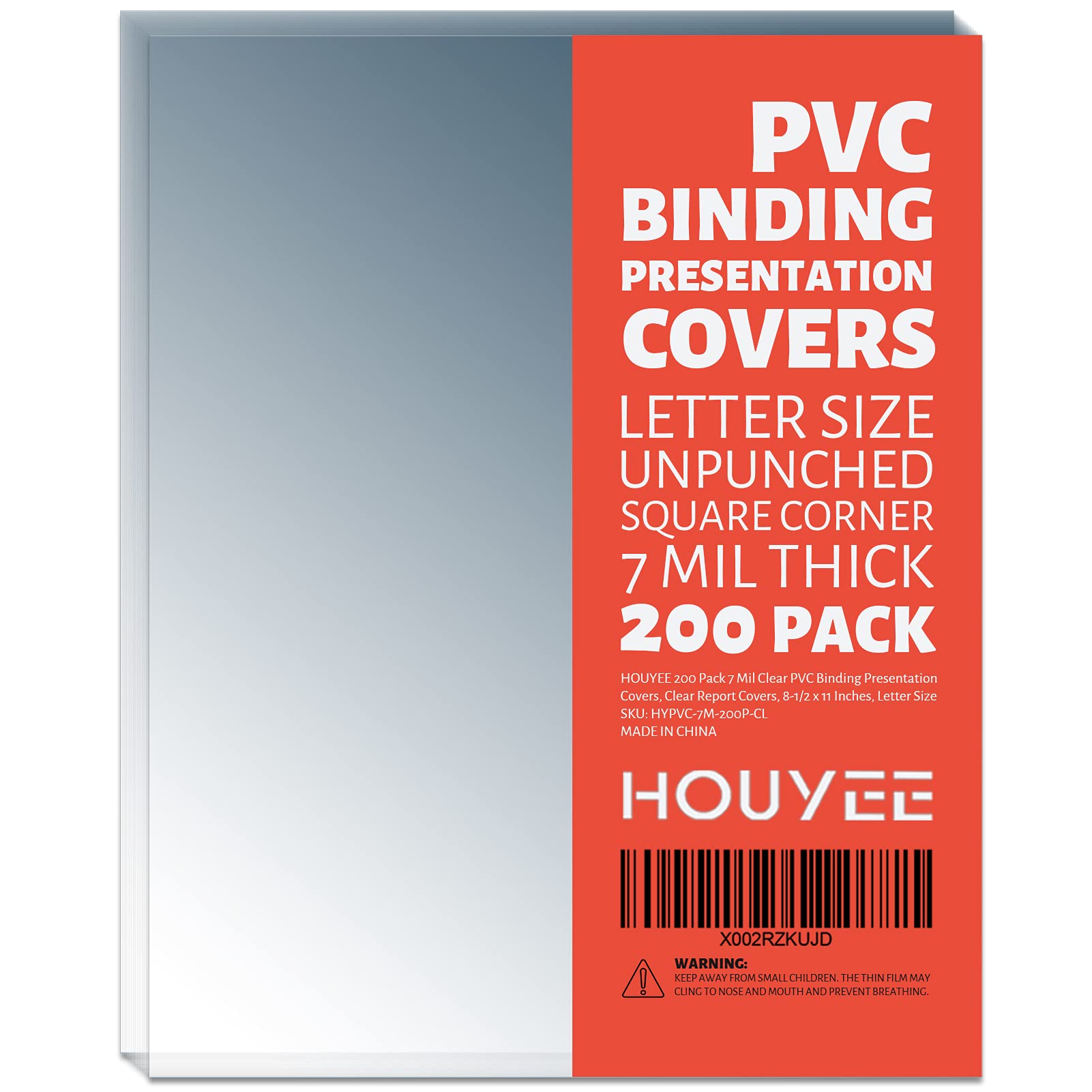 Buy HOUYEE 200 Pack 7 Mil PVC Binding Presentation Covers, Clear Report