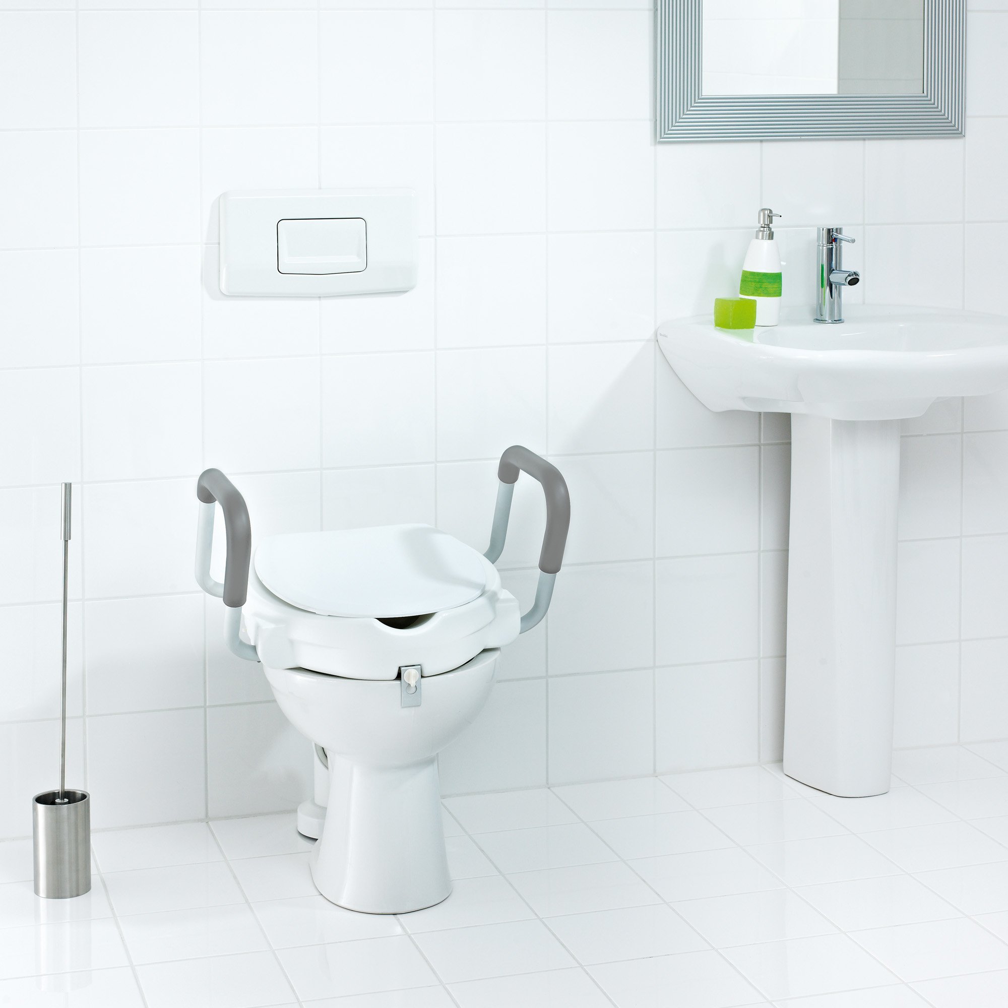 Ridder A0072001 - Alzata per WC con braccioli, colore: Bianco