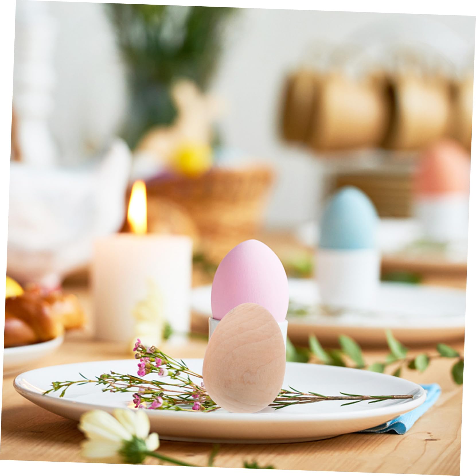 3 Set Di Uova Di Pasqua Pre-riempite in Legno Grezzo Riempitivi Pasquali Per Cestini Pasquali 20 Pezzi * 3