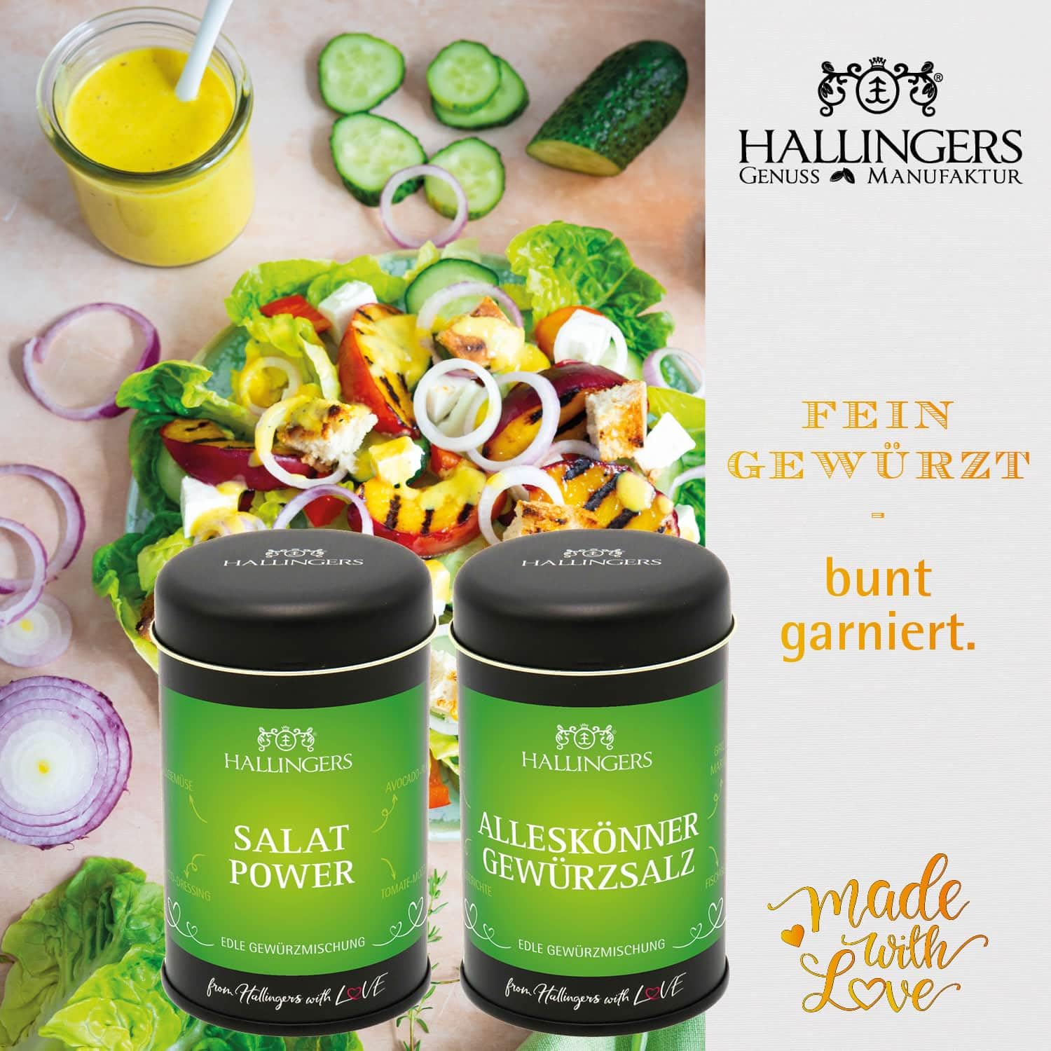Hallingers Genuss Manufaktur Feinkost Glückwunsch-Geschenk-Set - XXL-Geschenkkorb "Viel Glück" großer Glücksgruß Pralinen, Tee, Nougat, Schoki, Duftkerze Müsli & mehr, Geschenkidee für Frauen Männer