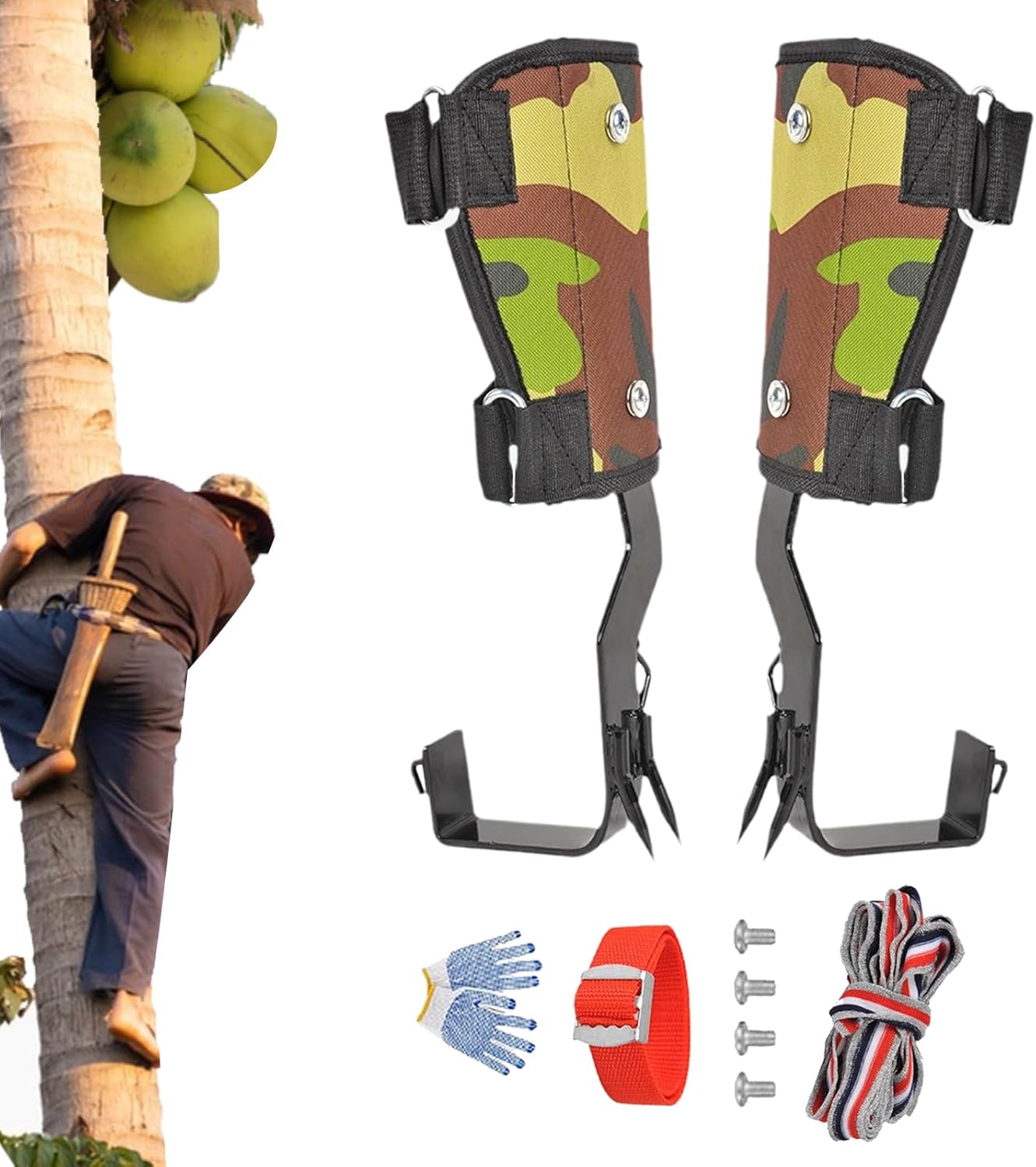 [Fruusv] 木登り装備 | 安全ハーネス取り付け工具 - クライミング装備,アーボリスト作業、屋根作業、ロッククライミング、マ