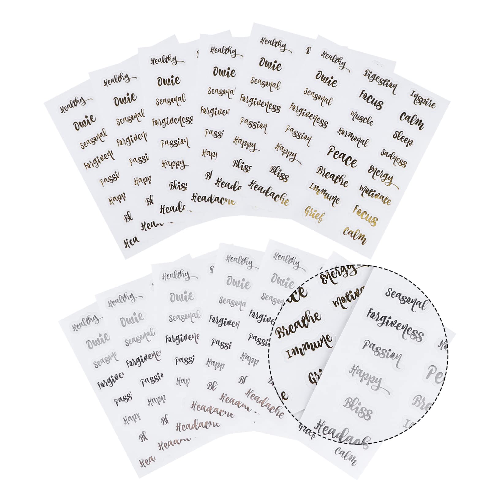 NUOBESTY 54 Blatt Aufkleber Mit Ätherischen Ölen Flaschenetiketten Wasserfeste Etiketten Flaschenetikett Für Ätherische Öle Etiketten Für Kerzengläser Wasserdicht Pvc-aufkleber Zahnpasta