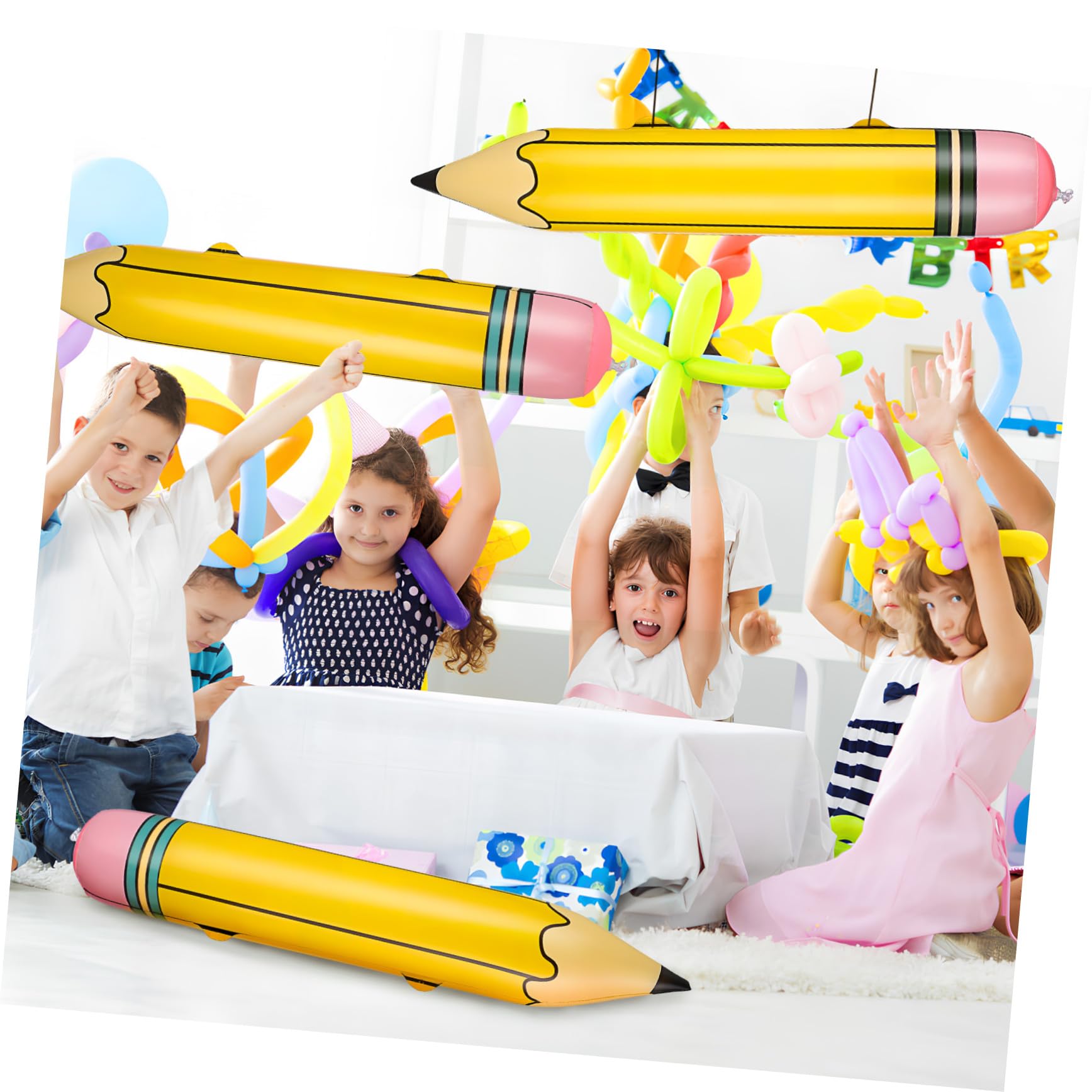 12 Stück Teiliges Aufblasbare Jumbo Bleistift Spielzeuge Extra Groß Robuste PVC Materialien Leicht und Realistisch als Klassenzimmerdekoration und Fotorequisite
