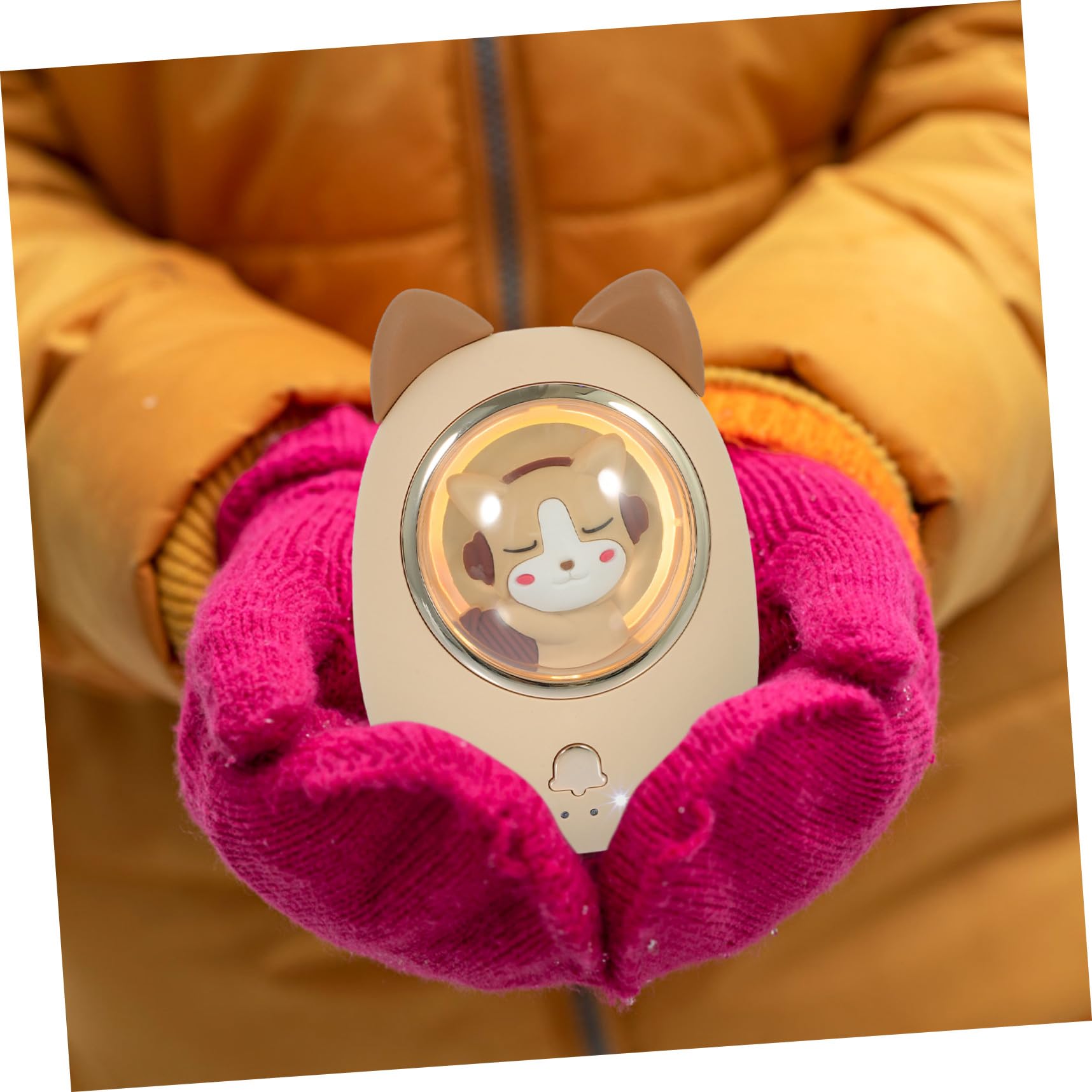 VICASKY Scaldamani Invernale Mini Portatile Ricarica USB Scaldamani Elettrico Luminoso Animali Cartoni Animati per Outdoor e Regali Donna