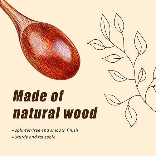 Miniatura 3 de 6 cucharas de madera utensilios de cocina de madera, cucharas de madera para comer cucharas de sopa, cucharas de mango largo, cucharas de madera,