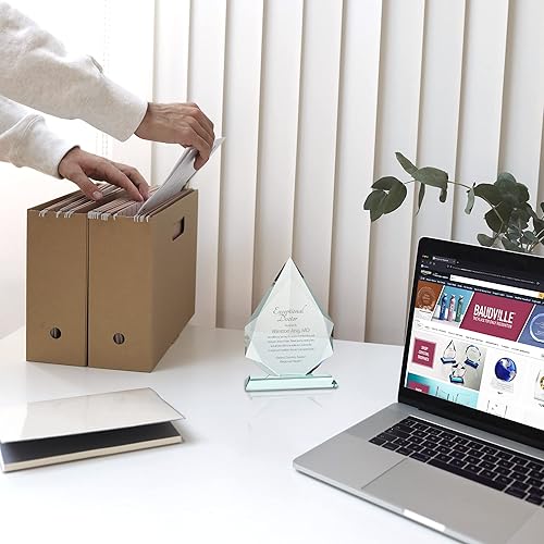 Miniatura 3 de Baudville Trofeo grabado personalizado - Premio de cristal de jade