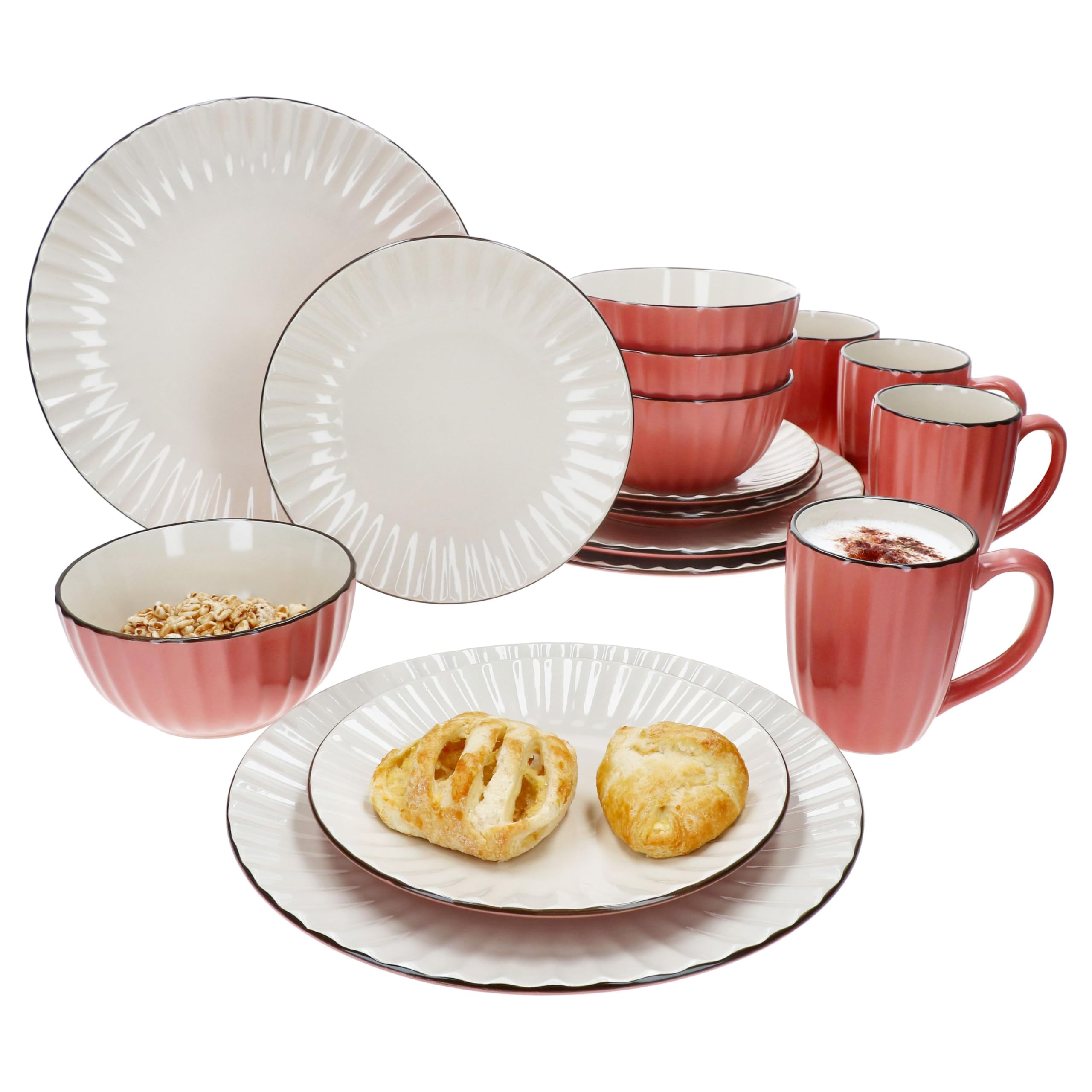 MÄSER 934073 Serie Niara Organic, modernes Geschirr Set für 4 Personen in aufregendem Vintage