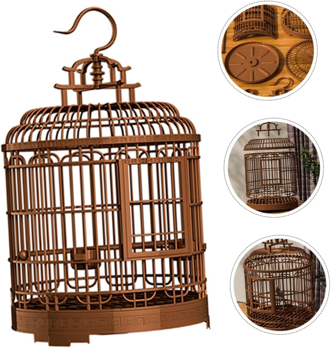 Large Living Space Birdcage Plastic Bird House Easy to Maintain Carrier Cage for Parakeets Finches