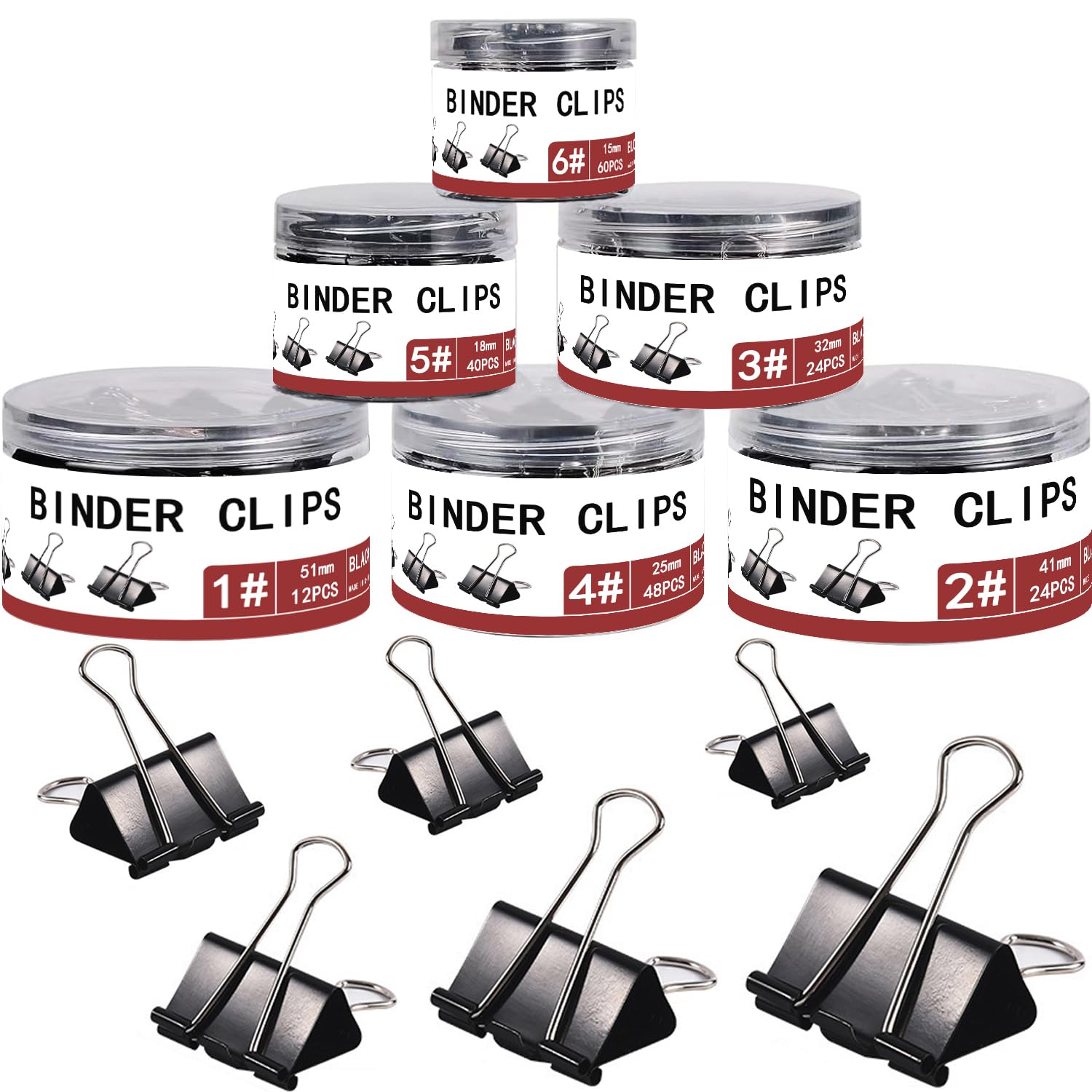 208 clips metálicos surtidos para carpeta, abrazaderas de papel a granel para escuela, oficina y profesores, clips de papel de enc