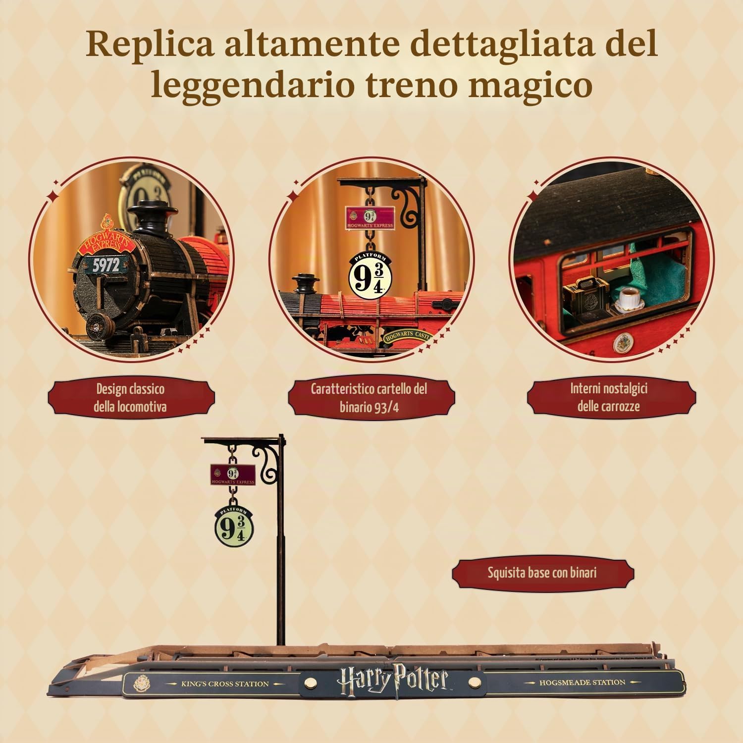 PUREMIND Harry Potter Hogwarts Express, Puzzle 3D in legno con luce e suono