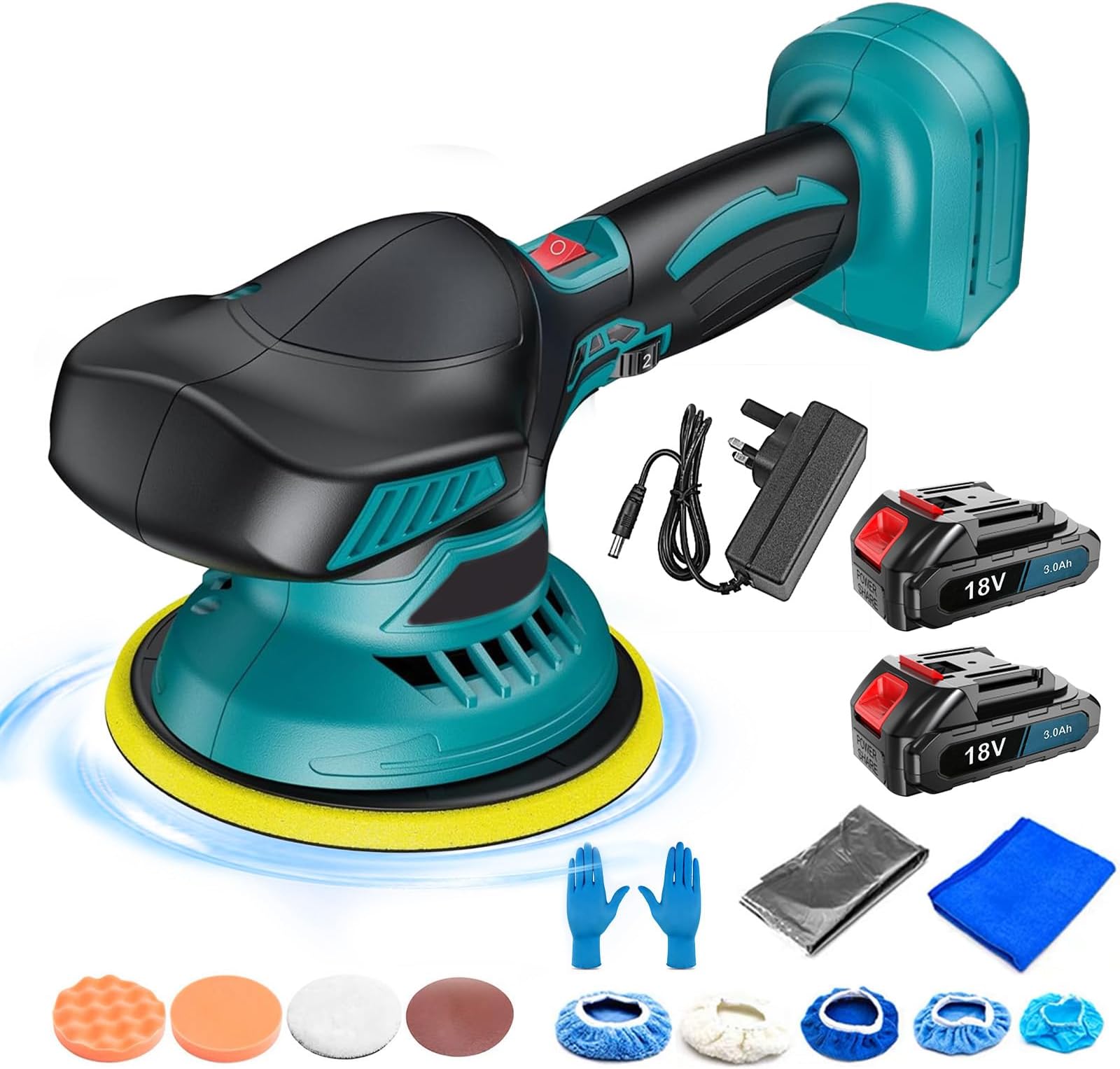 Cordless Car Buffer Polisher 6 Inch Car Buffer Polisher Machine 18005800 RPM, 6 Variable