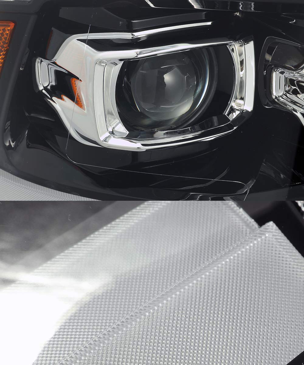 AlphaRex Base Model Jet Black For 09-18 Ram 1500/10-18 Ram 2500/3500 DRL/Signal LED Dual Projector Headlights