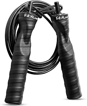 Speed Jump Rope for Fitness - Premium Gym Workout Rope with Adjustable 9-Foot Length, Ideal for Crossfit, Speed Training, Skipping, Boxing and Sports - by Fit2Live